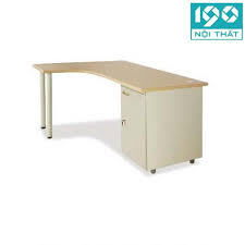 Bàn làm việc chân sắt trụ tròn lượn trái BLT14CT-HS2