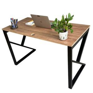 Bàn làm việc gỗ Plywood melamin vân sồi chân sắt hệ Kconcept HBKC028 - 120x60cm