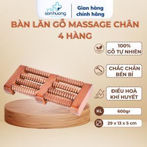 Bàn lăn gỗ massage chân 4 hàng