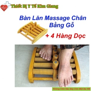 Bàn lăn gỗ massage chân 4 hàng