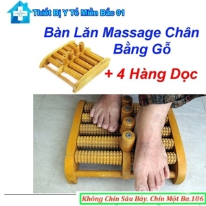 Bàn lăn gỗ massage chân 4 hàng