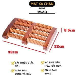 Bàn lăn gỗ massage chân 5 hàng đại