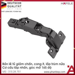 Bản lề 165 độ giảm chấn trùm nữa màu đen Hafele 315.28.751