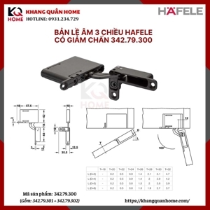 Bản lề âm 3 chiều Häfele 342.79.300 màu đen