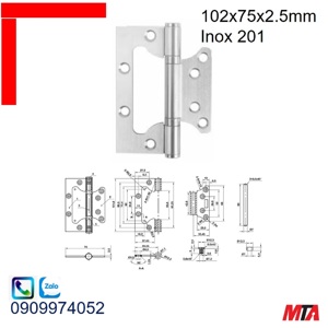 Bản lề âm dương 102x75x2.5mm Bauma 926.20.354