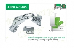 Bản lề cho cánh tủ góc mở 165 độ Cariny Angla C 165