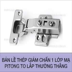 Bản lề giảm chấn Eurogold HD1 thép lắp thường thẳng