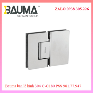 Bản lề kính-kính 180 độ Bauma (Hafele) 981.77.947