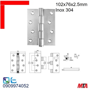 Bản lề lá 102x76x2.5mm Bauma Hafele 926.20.346