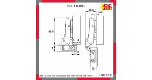 Bản lề Metallamat Neo 110º Hafele 334.10.001