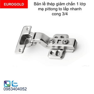 Bản lề thép giảm chấn cong 3/4 Eurogold H1003