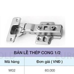 Bản lề thép giảm chấn lắp cong 1/2 Eurogold W02