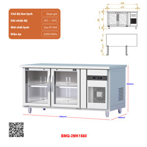 Bàn mát 2 cánh 260 lít BMQ-2MK1560