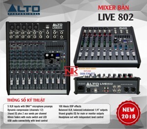 Bàn mixer Alto Live 802 (8 kênh/2bus)