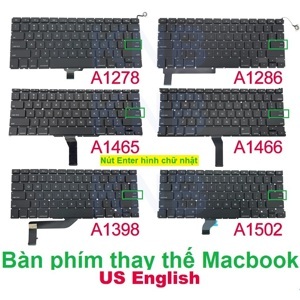 Bàn phím Apple Macbook Pro Retina 15 A1398