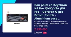 Bàn phím - Keyboard Keychron K8 RGB