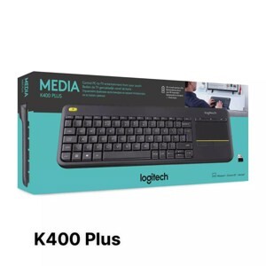 Bàn phím không dây Logitech K400 Plus - Màu đen/ trắng