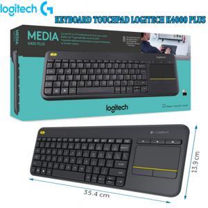 Bàn phím không dây Logitech K400 Plus - Màu đen/ trắng