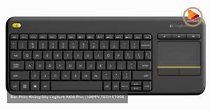 Bàn phím không dây Logitech K400 Plus - Màu đen/ trắng