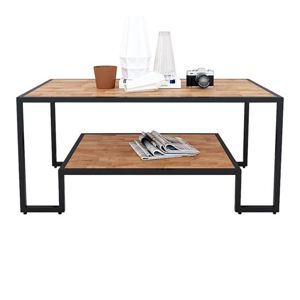 Bàn sofa 2 tầng gỗ cao su khung sắt TT68145