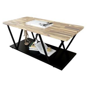 Bàn sofa 2 tầng mặt gỗ tràm khung sắt sơn tĩnh điện TT68154