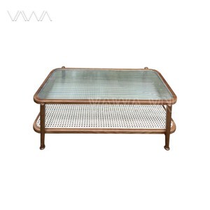 Bàn trà 2 ngăn Rustic gỗ sồi