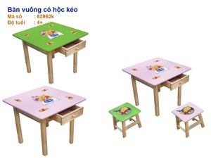 Bàn vuông có hộc kéo Winwintoys 62962k