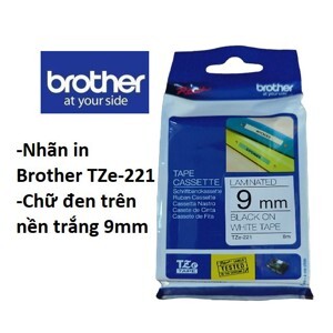 Băng nhãn Brother TZe-221 9mmx8m nền trắng