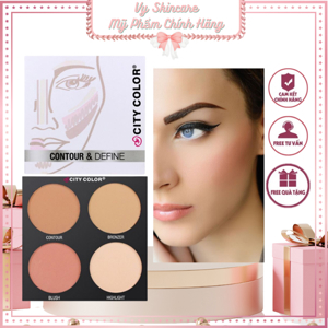 Bảng tạo khối highlight má hồng city color Contour and Define