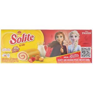 Bánh bông lan cuộn kem vị dâu Solite - hộp 360g (18g x 20 cái)