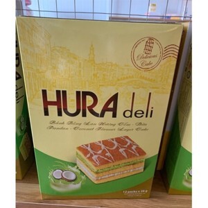 Bánh bông lan hương cốm dừa Hura Deli 336g