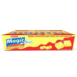 Bánh cracker hai lớp kem socola Magic Twin hộp 300g