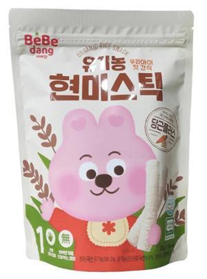 Bánh gạo lứt hữu cơ Bebedang phô mai cà rốt hình que (Trên 6 tháng)