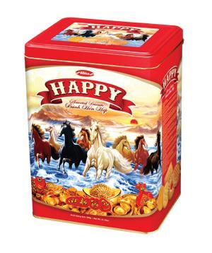 Bánh hỗn hợp hộp thiếc Happy Mã Đáo Thành Công 600g