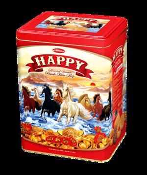 Bánh hỗn hợp hộp thiếc Happy Mã Đáo Thành Công 600g