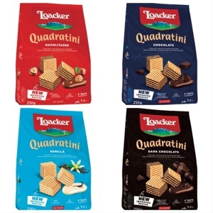 Bánh kem xốp Loacker Quadratini Chocolate 250g