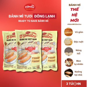 Bánh mì tươi đông lạnh O'smiles gói 350g (70g x 5 ổ)