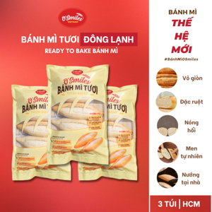 Bánh mì tươi đông lạnh O'smiles gói 350g (70g x 5 ổ)