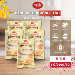 Bánh mì tươi đông lạnh O'smiles gói 350g (70g x 5 ổ)