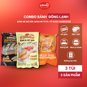 Bánh mì tươi đông lạnh O'smiles gói 350g (70g x 5 ổ)