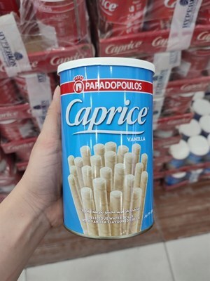 Bánh ống quế Caprice Papadopoulos Vanilla 250g