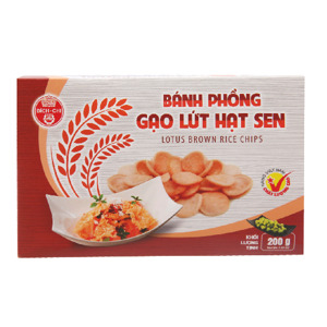 Bánh phồng gạo lứt hạt sen Bích Chi - hộp 200g