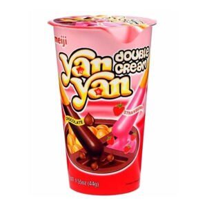 Bánh que Yan Yan chấm kem hương dâu và socola ly 44g