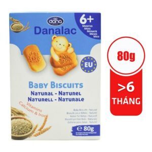 Bánh quy ăn dặm Danalac -  Hộp 80g