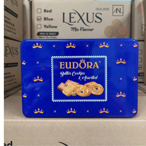 Bánh quy bơ hỗn hợp hiệu EUDORA – hộp thiếc 306g