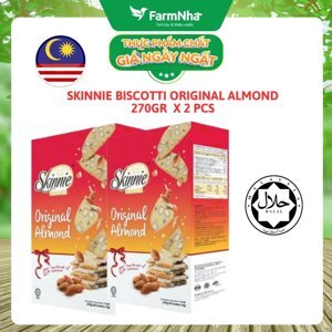 Bánh quy hạnh nhân Skinnie Biscotti Original Almond hộp 270g