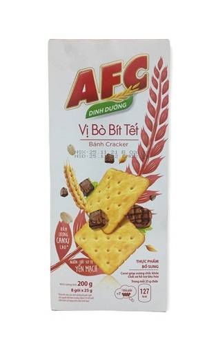 Bánh quy mặn vị bò bít tết AFC 200g (8 gói)