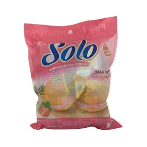 Bánh Solo bông lan kem dâu 252g - Hộp 18 cái