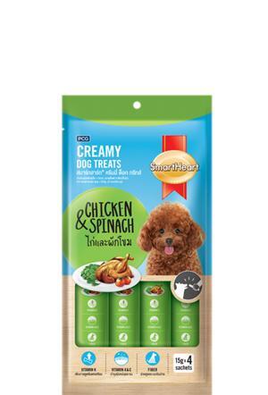 Bánh thưởng dạng kem cho chó gói 4 thanh creamy dog treats smartheart 60g