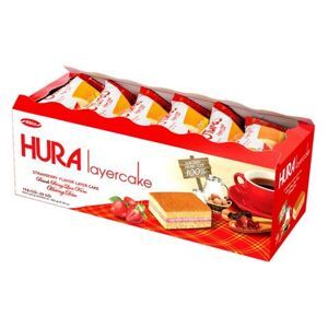 Bánh trứng cuộn kem hương dâu Hura Swissroll hộp 360g